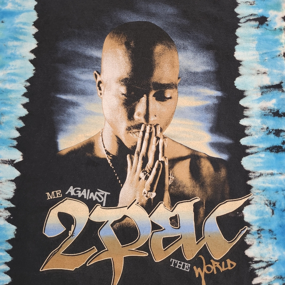 2Pac “Me Against the World” Tie-Dye Graphic T-Shirt Unisex Size L Rap Tee